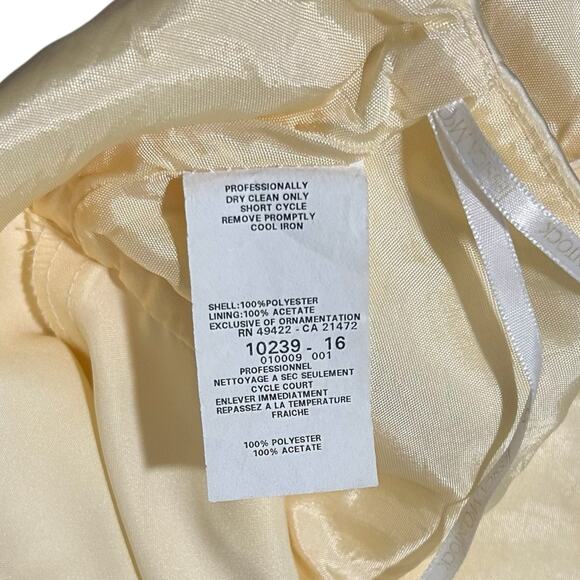 Vintage Scott McClintock Millennium 2000 Satin Dress Sz 4 Butter Yellow Gown - Picture 13 of 16